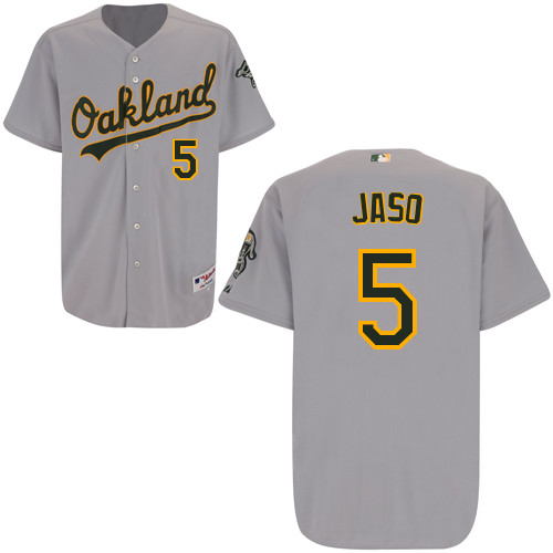 John Jaso #5 mlb Jersey-Oakland Athletics Women's Authentic Road Gray Cool Base Baseball Jersey
